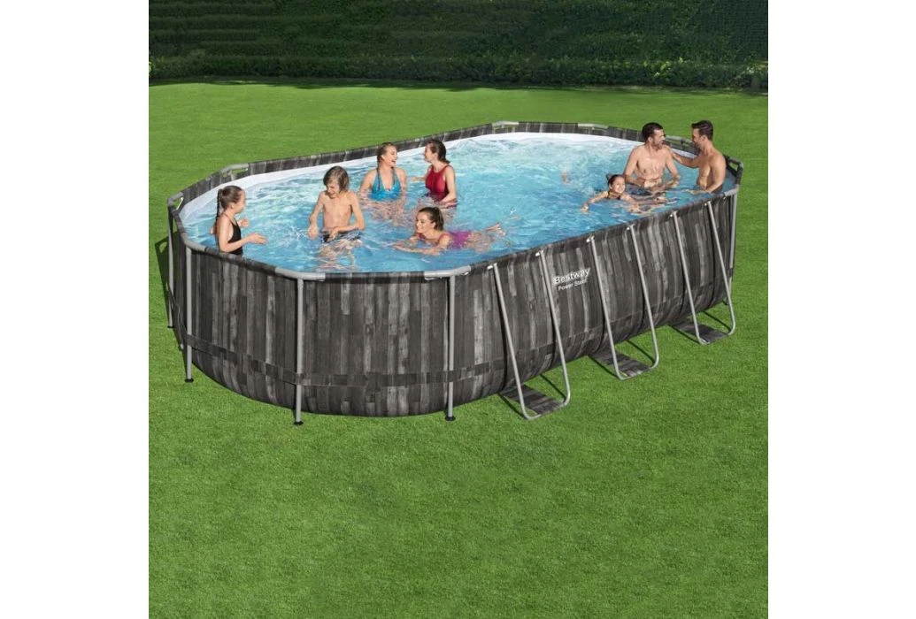 Bestway Power Steel Wood Zwembad | 610 X 366 X 122 Cm - Afbeelding 2