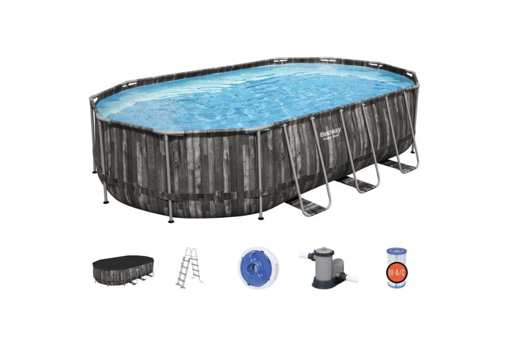 Bestway Power Steel Wood Zwembad | 610 X 366 X 122 Cm - Afbeelding 6