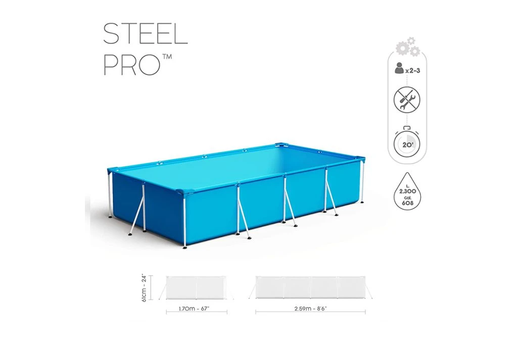 Bestway Steel Pro Zwembad | 259 X 170 X 61 Cm - Afbeelding 3