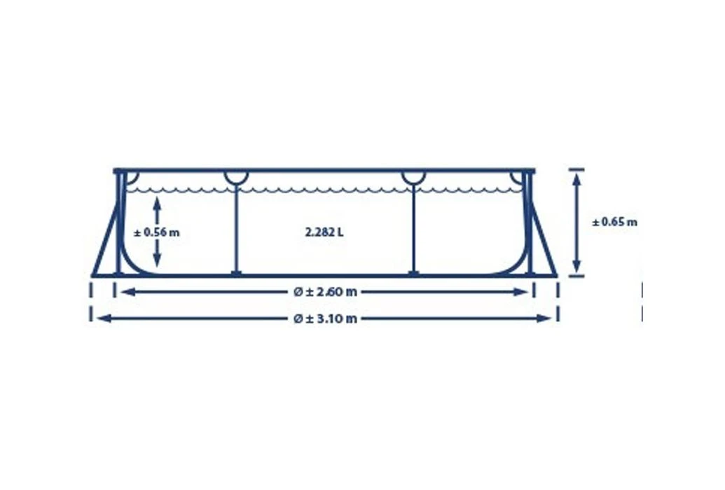 Intex Zwembad Metal Frame | 260 X 160 X 65cm - Afbeelding 3
