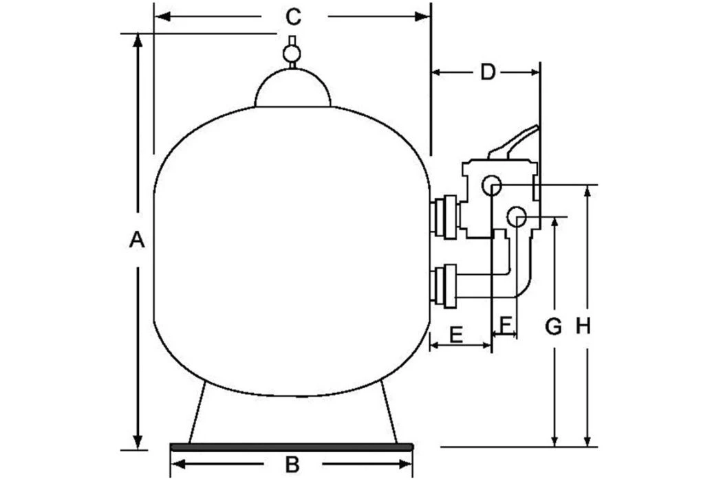 Pentair Triton TR-40 Zandfilter Side Mount | 8,5 M³/u - Afbeelding 2