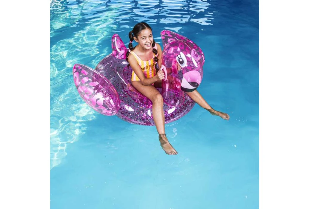 Swim Essentials Roze Panterprint Flamingo Ride-on - Afbeelding 2