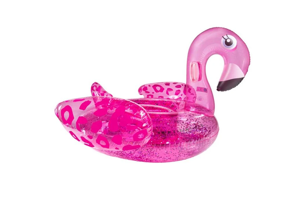 Swim Essentials Roze Panterprint Flamingo Ride-on