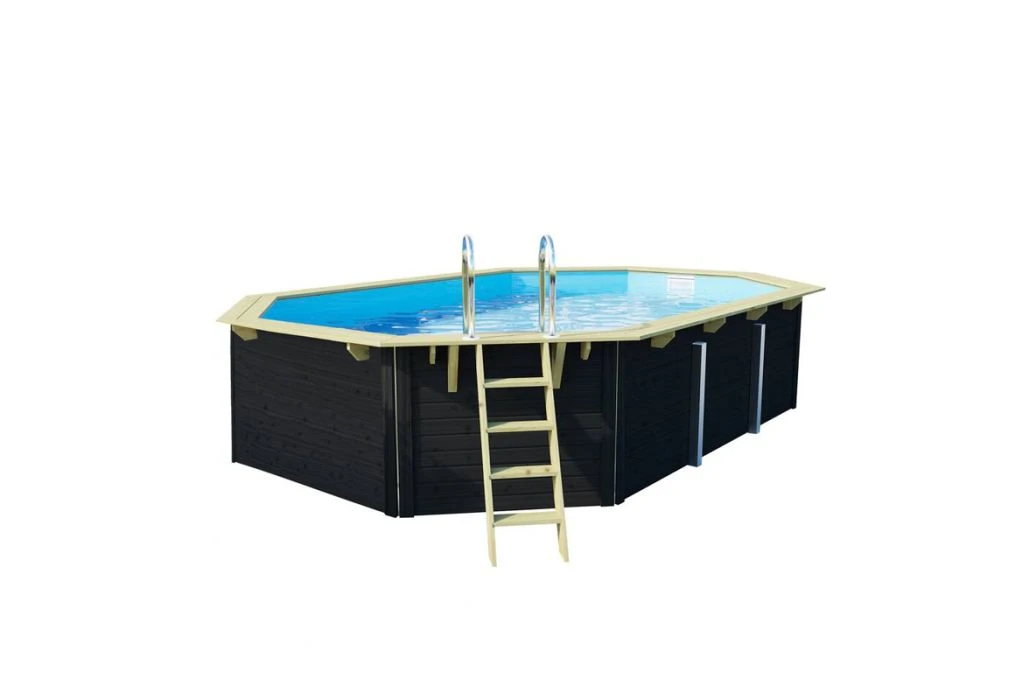 Trend Pool Houten Zwembad Antraciet | 610 X 400 X 124 Cm